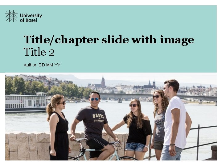 Title/chapter slide with image Title 2 Author, DD. MM. YY 