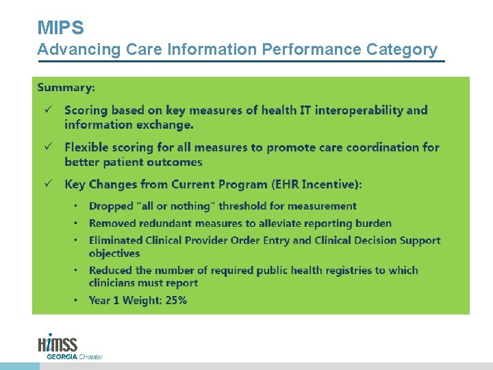 MIPS Advancing Care Information Performance Category 