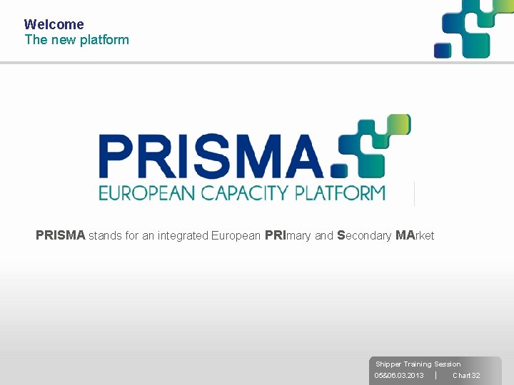 Welcome The new platform PRISMA stands for an integrated European PRImary and Secondary MArket