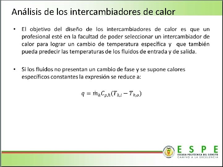 Análisis de los intercambiadores de calor • 