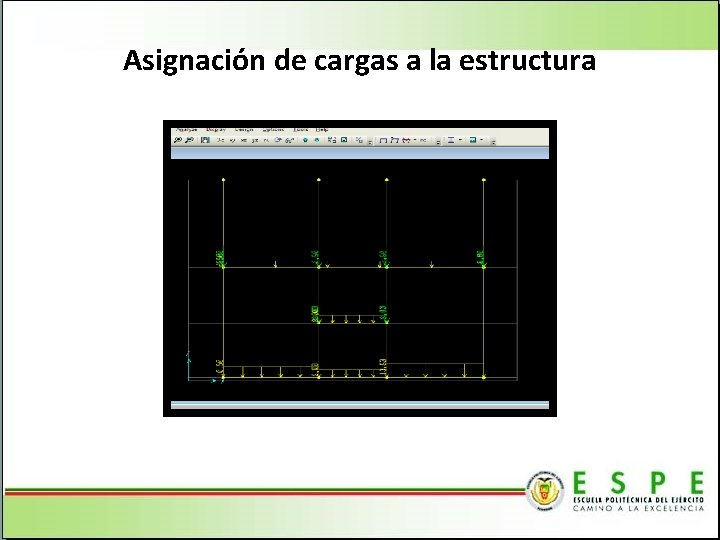 Asignación de cargas a la estructura 