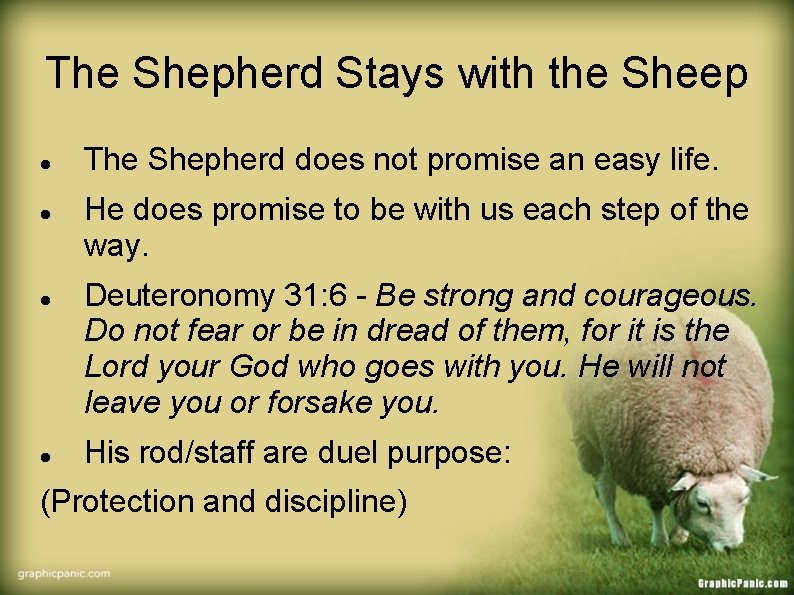 The Shepherd Stays with the Sheep The Shepherd does not promise an easy life.