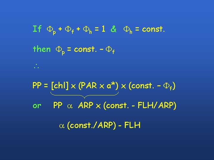 If Fp + Ff + Fh = 1 & Fh = const. then Fp