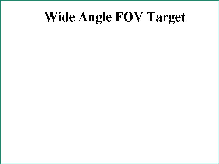 Narrow Angle FOVTarget Wide Angle FOV 