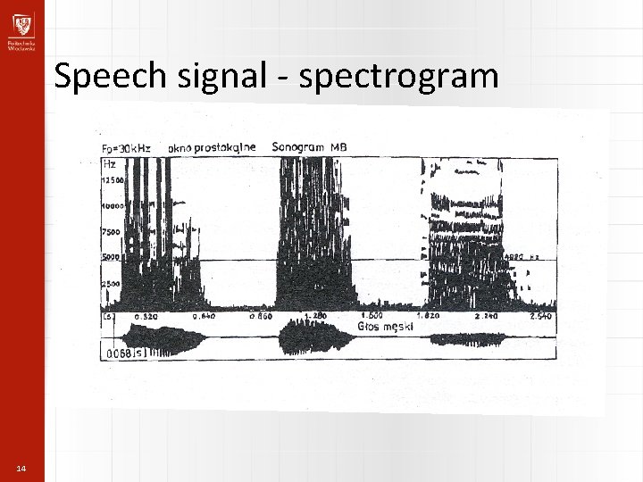 Speech signal - spectrogram 14 