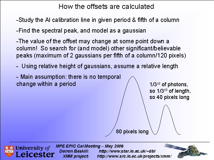 How the offsets are calculated -Study the Al calibration line in given period &