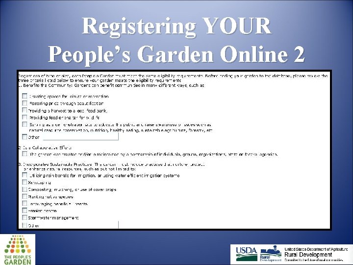 Registering YOUR People’s Garden Online 2 