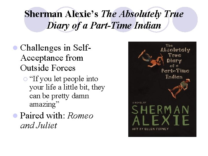 Sherman Alexie’s The Absolutely True Diary of a Part-Time Indian l Challenges in Self- Sherman Alexie’s The Absolutely True Diary of a Part-Time Indian l Challenges in Self-