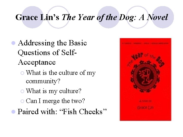 Grace Lin’s The Year of the Dog: A Novel l Addressing the Basic Questions Grace Lin’s The Year of the Dog: A Novel l Addressing the Basic Questions