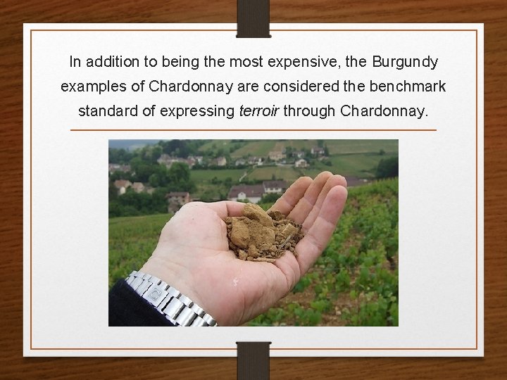In addition to being the most expensive, the Burgundy examples of Chardonnay are considered