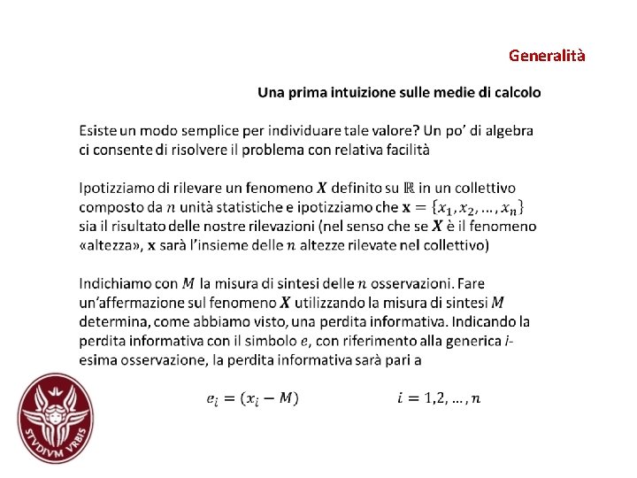 Generalità Generalità