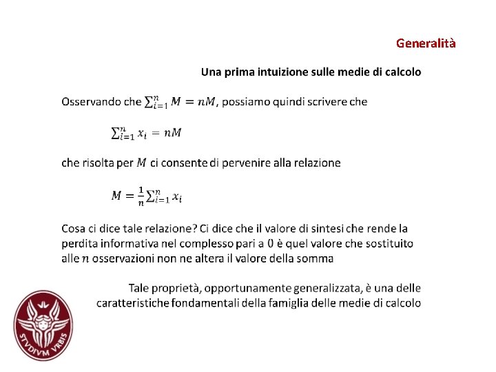Generalità Generalità