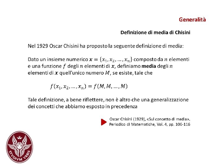 Generalità Generalità