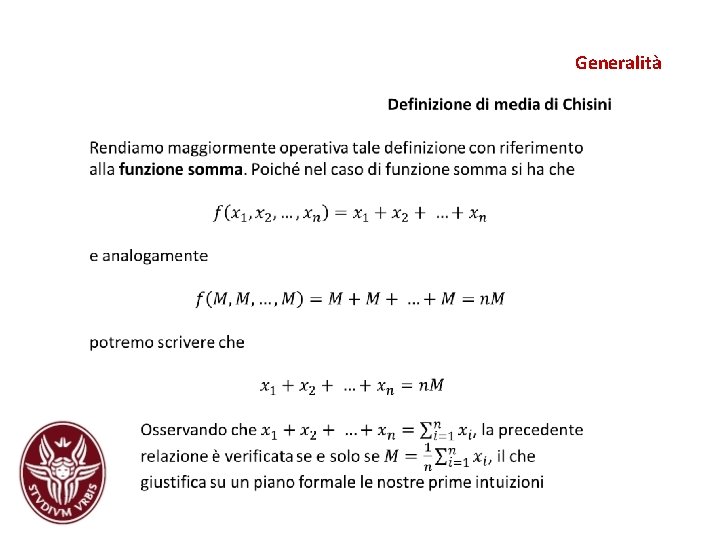 Generalità Generalità