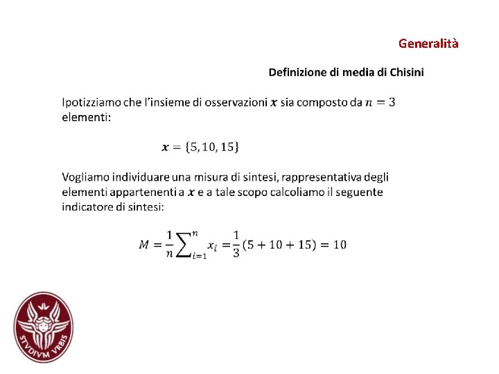 Generalità Generalità