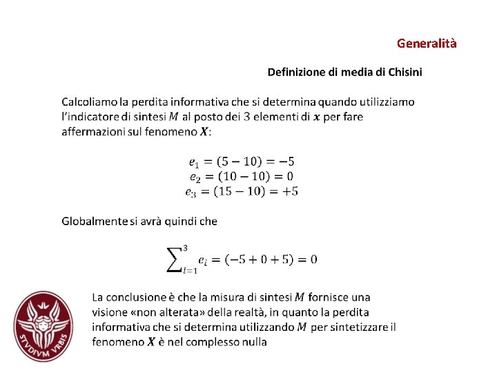 Generalità Generalità