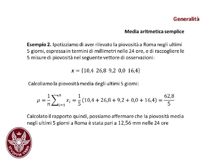 Generalità Generalità