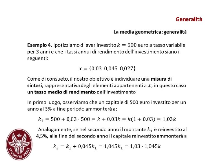Generalità Generalità