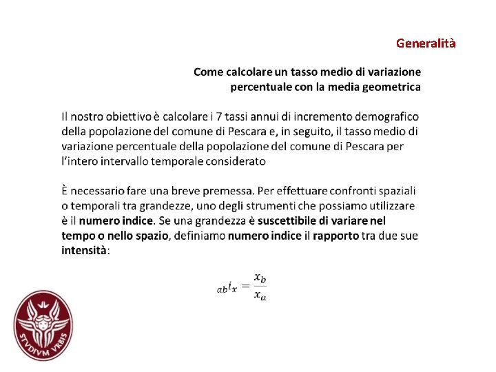 Generalità Generalità