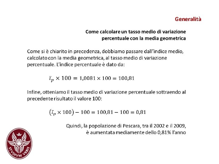 Generalità Generalità