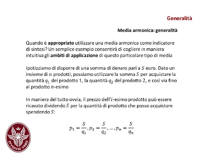 Generalità Generalità