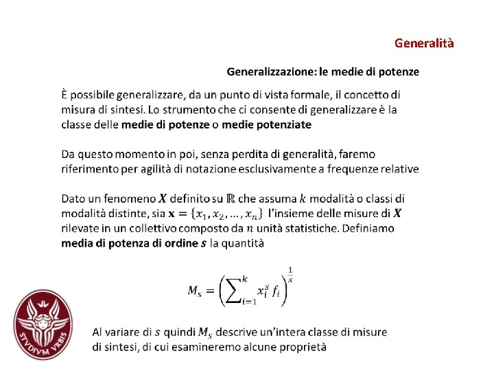 Generalità Generalità