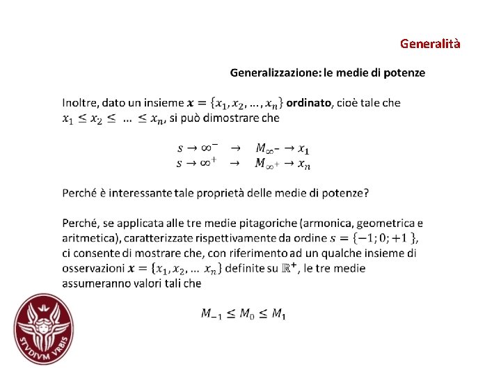 Generalità Generalità