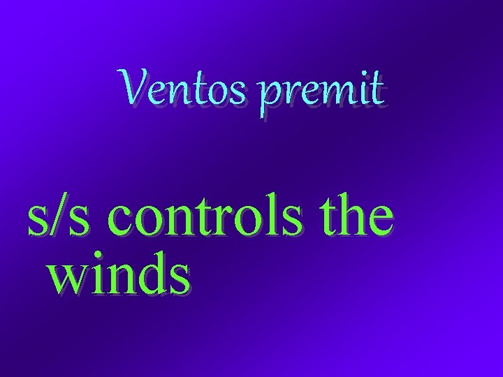 Ventos premit s/s controls the winds 