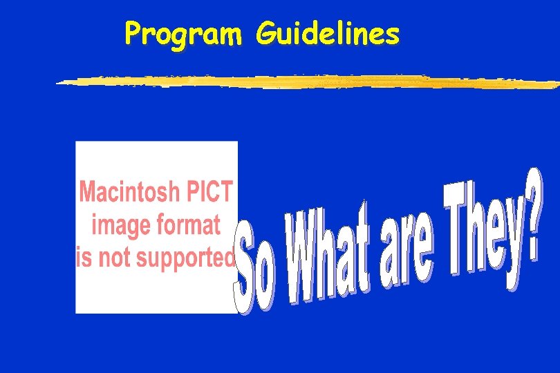 Program Guidelines 