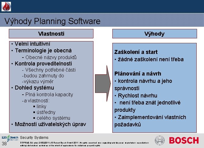 Výhody Planning Software Vlastnosti • Velmi intuitivní • Terminologie je obecná - Obecné Výhody Planning Software Vlastnosti • Velmi intuitivní • Terminologie je obecná - Obecné
