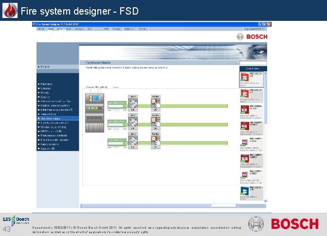 Fire system designer - FSD 43 Department | 10/02/2011 | © Robert Bosch Gmb.