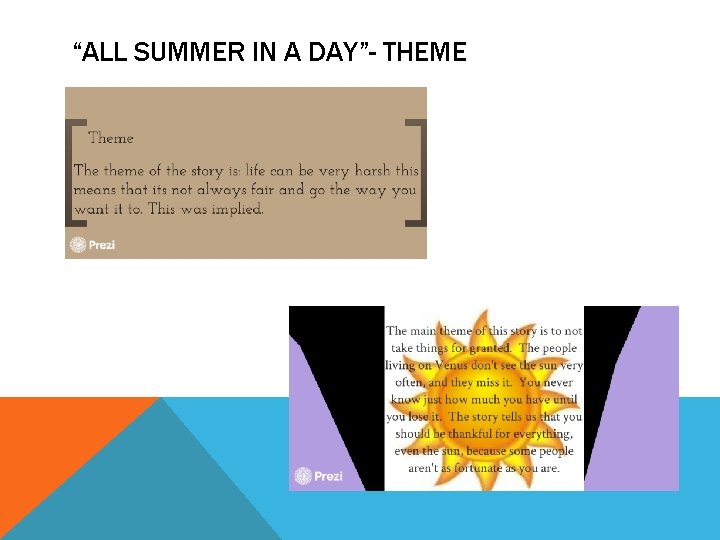 “ALL SUMMER IN A DAY”- THEME 
