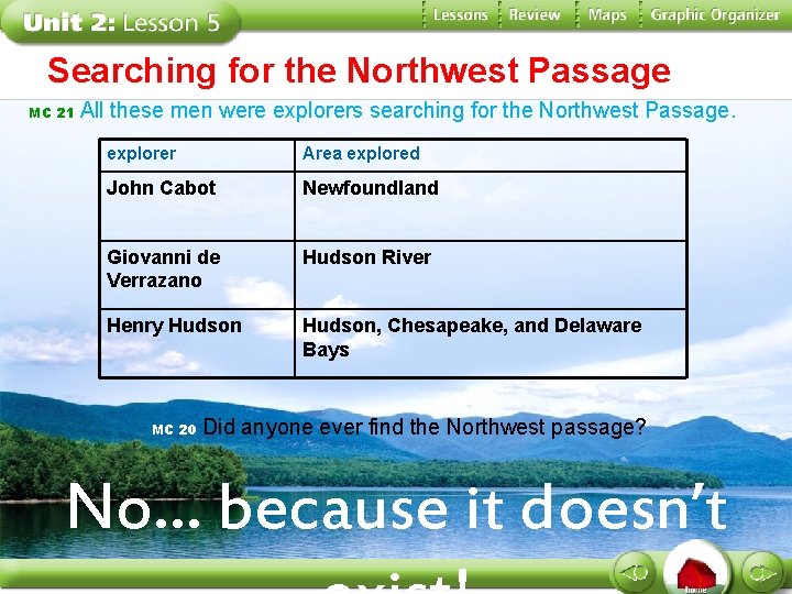 Searching for the Northwest Passage MC 21 All these men were explorers searching for