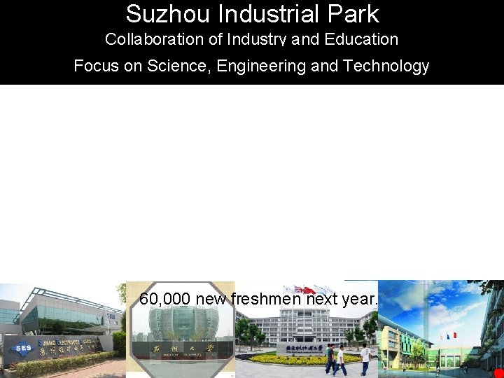 Suzhou Industrial Park Collaboration of Industry and Education Focus on Science, Engineering and Technology Suzhou Industrial Park Collaboration of Industry and Education Focus on Science, Engineering and Technology