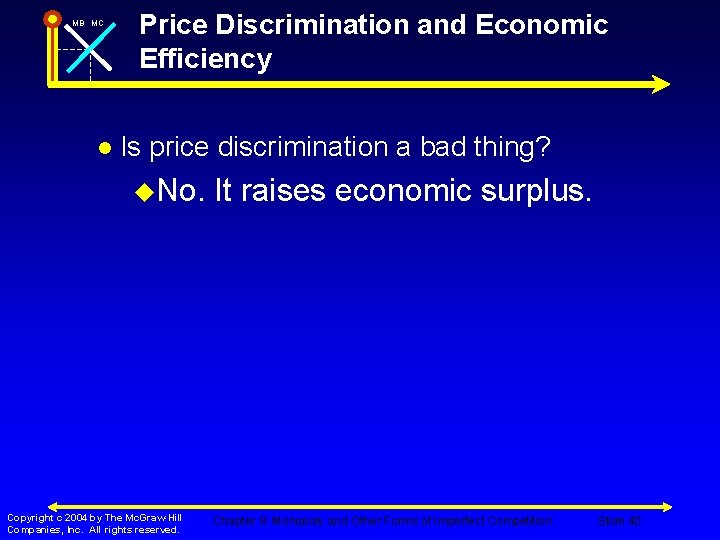 MB MC l Price Discrimination and Economic Efficiency Is price discrimination a bad thing?