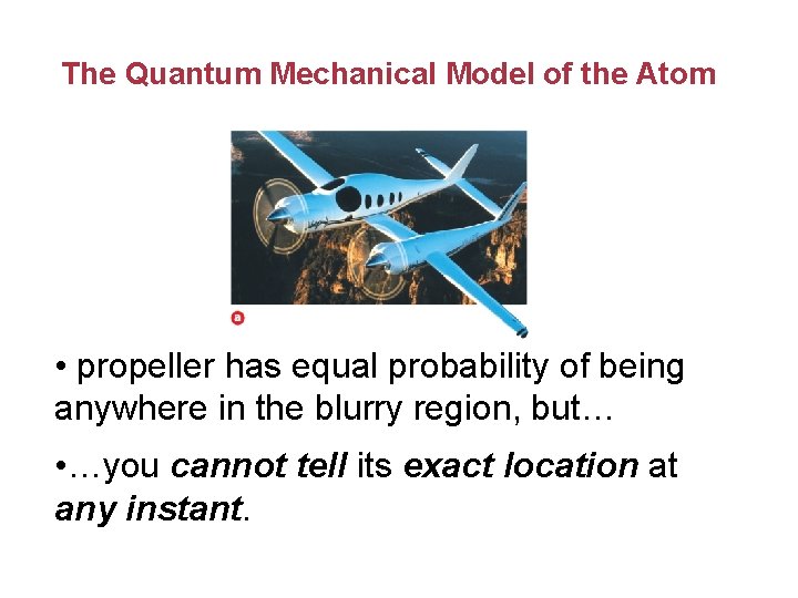 The Quantum Mechanical Model of the Atom • propeller has equal probability of being