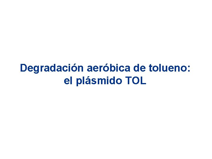 Degradación aeróbica de tolueno: el plásmido TOL 