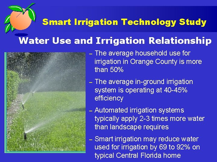 Smart Irrigation Technology Study Water Use and Irrigation Relationship – The average household use