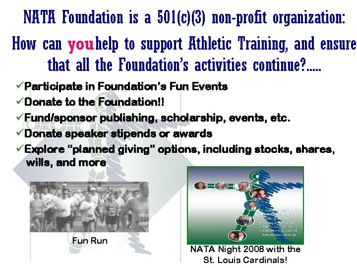 NATA Foundation is a 501(c)(3) non-profit organization: How can you help to support Athletic