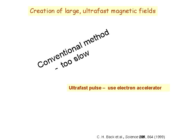 Creation of large, ultrafast magnetic fields d o th e m l a n