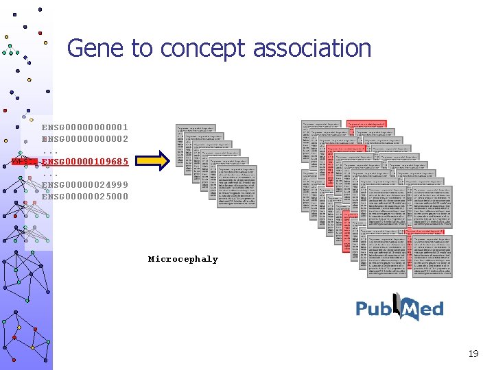 Gene to concept association ENSG 000001 ENSG 000002. . . ENSG 00000109685. . .