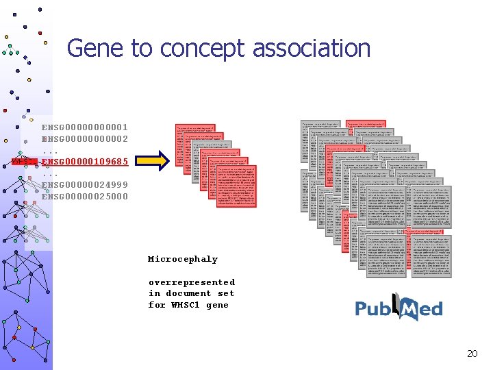 Gene to concept association ENSG 000001 ENSG 000002. . . ENSG 00000109685. . .