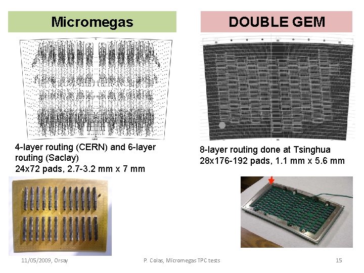 Micromegas DOUBLE GEM 4 -layer routing (CERN) and 6 -layer routing (Saclay) 24 x