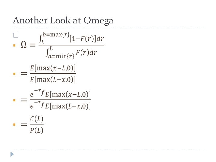 Another Look at Omega � 