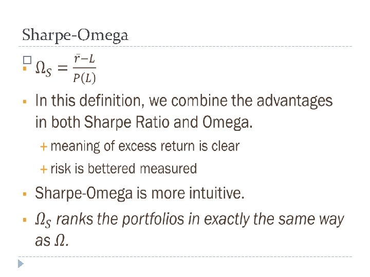 Sharpe-Omega � 