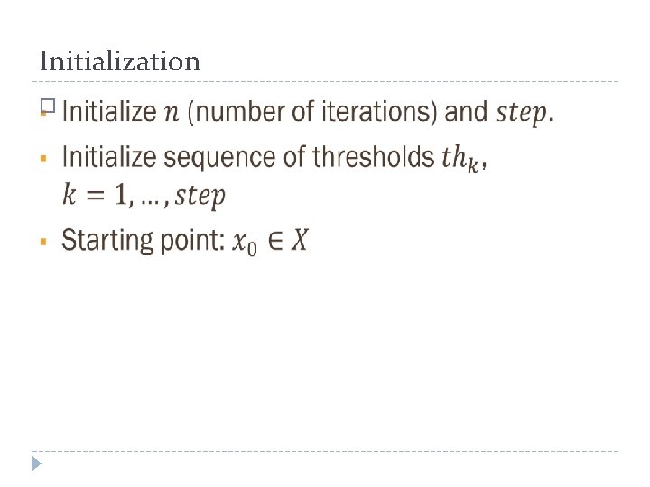 Initialization � 