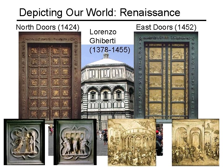 Depicting Our World: Renaissance North Doors (1424) Lorenzo Ghiberti (1378 -1455) East Doors (1452)
