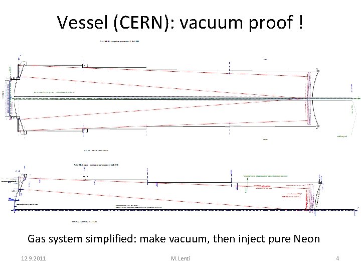 Vessel (CERN): vacuum proof ! Gas system simplified: make vacuum, then inject pure Neon
