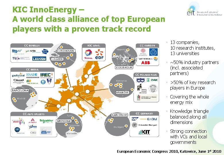 KIC Inno. Energy – A world class alliance of top European players with a