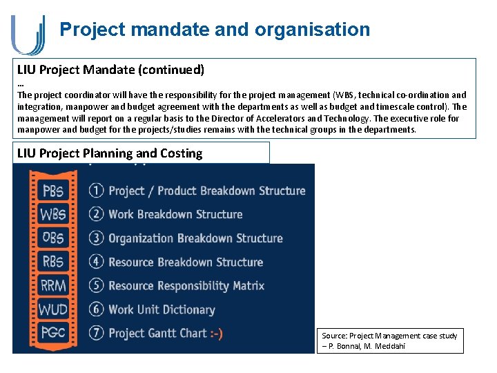 Project mandate and organisation LIU Project Mandate (continued) … The project coordinator will have Project mandate and organisation LIU Project Mandate (continued) … The project coordinator will have